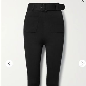 SELF-PORTRAIT Belted stretch-ponte skinny pants